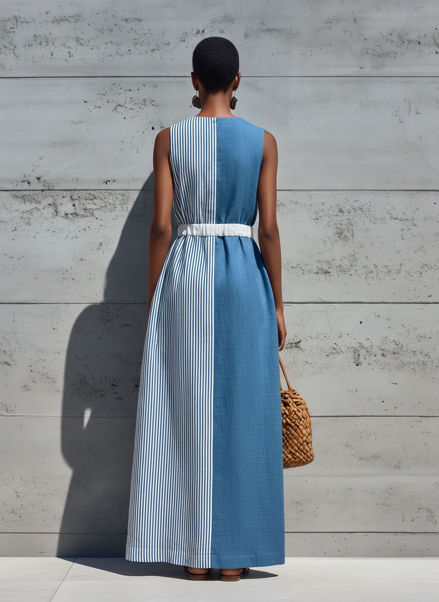 Alba - Vestido Maxi Bloques de Color