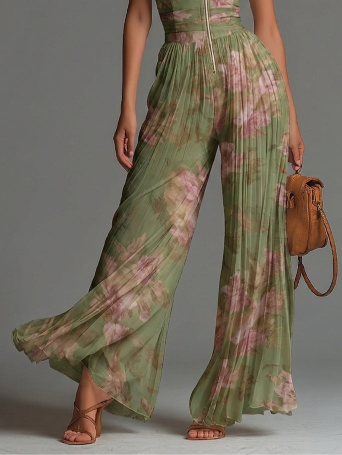 Cecilia · Mono Largo de Gasa con Estampado Floral
