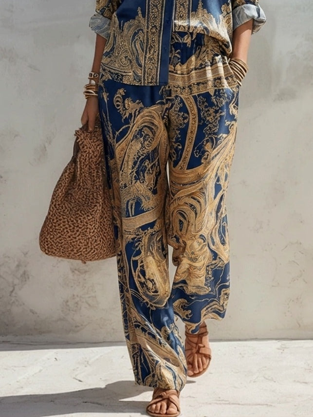 Valeria · Conjunto Camisa Barroca y Pantalón
