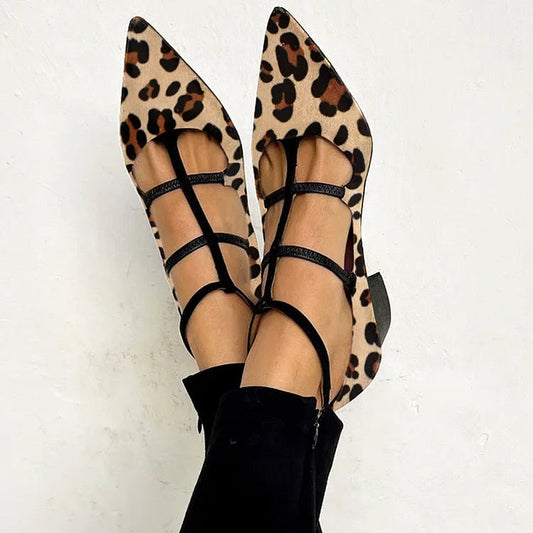 Bridget — Zapatos de tacón con correa leopardo