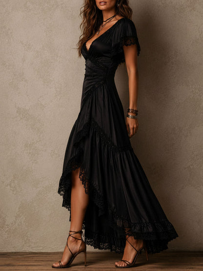 Elena · Vestido Maxi Cruzado con Encaje