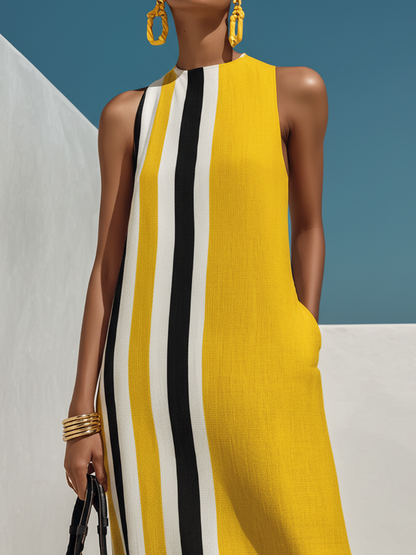 Paloma · Vestido Maxi Estampado Contraste