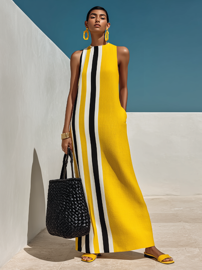 Paloma · Vestido Maxi Estampado Contraste
