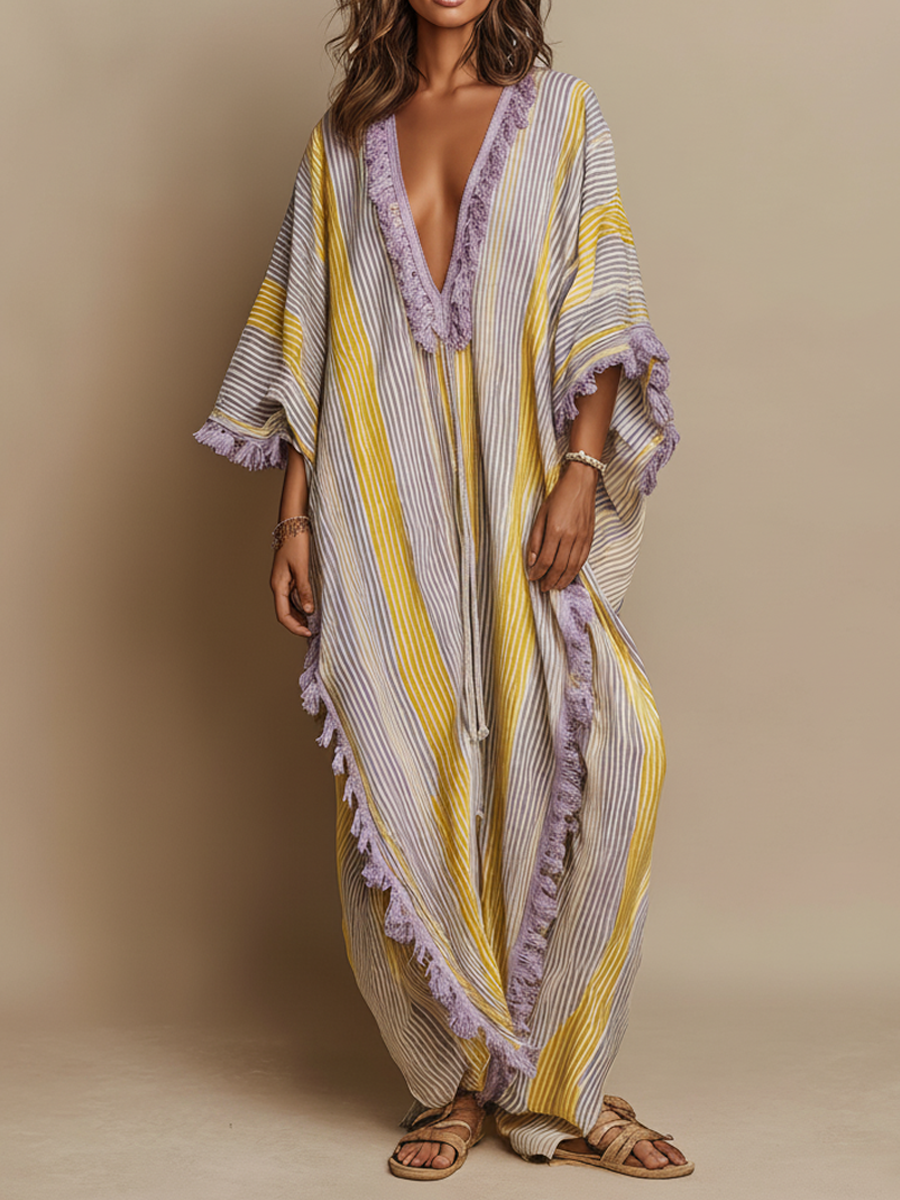 Nerea - Vestido Maxi Rayas Multicolor