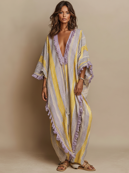 Nerea - Vestido Maxi Rayas Multicolor
