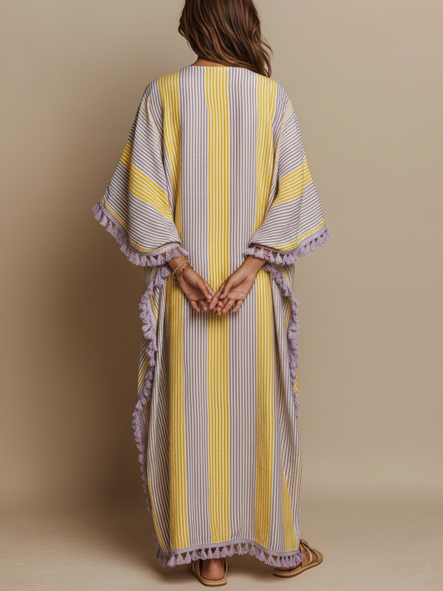 Nerea - Vestido Maxi Rayas Multicolor