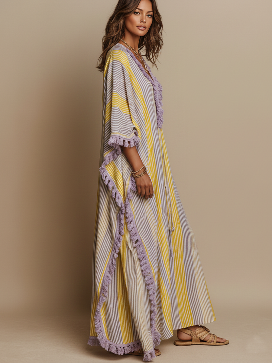 Nerea - Vestido Maxi Rayas Multicolor