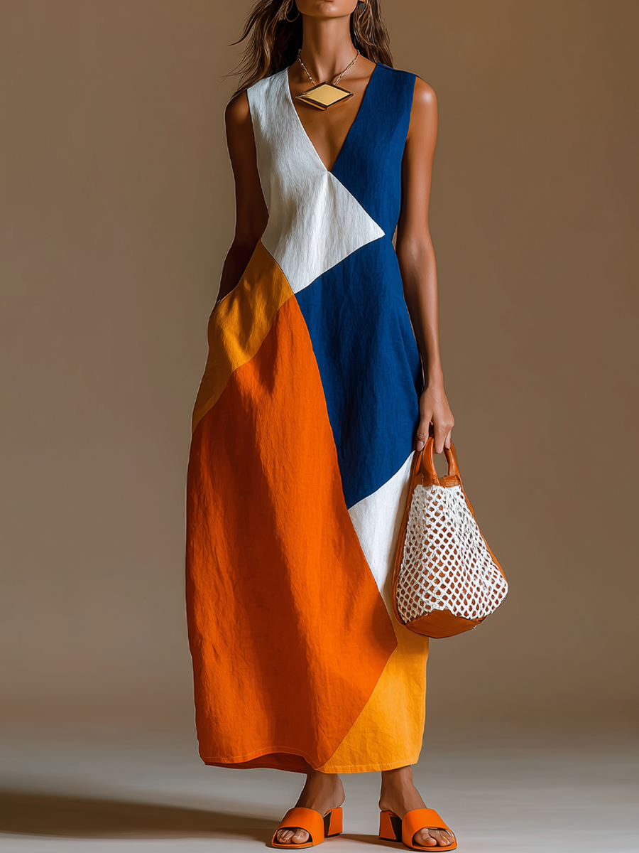 Mireia · Vestido Maxi Patchwork Multicolor