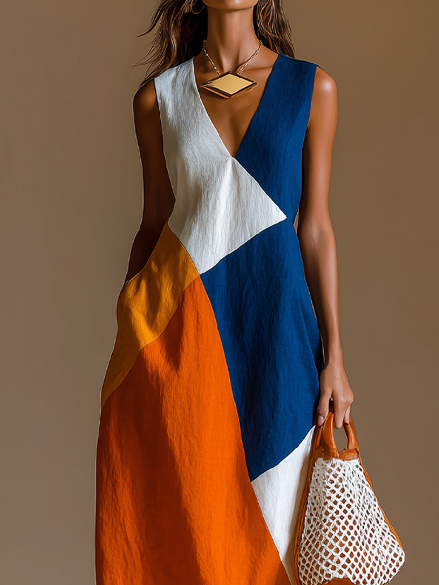 Mireia · Vestido Maxi Patchwork Multicolor