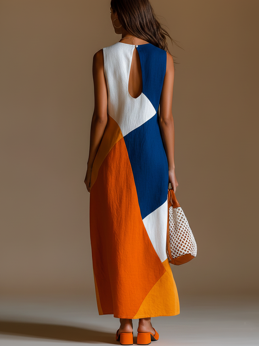 Mireia · Vestido Maxi Patchwork Multicolor