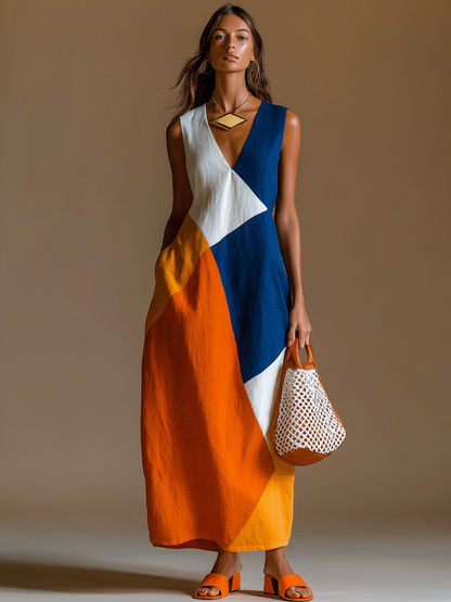 Mireia · Vestido Maxi Patchwork Multicolor