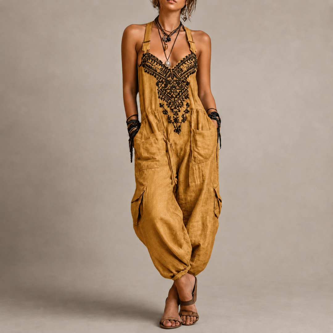 Astrid · Mono Boho Bordado con Bolsillos