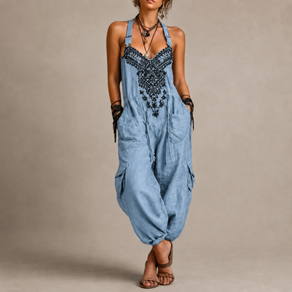 Astrid · Mono Boho Bordado con Bolsillos