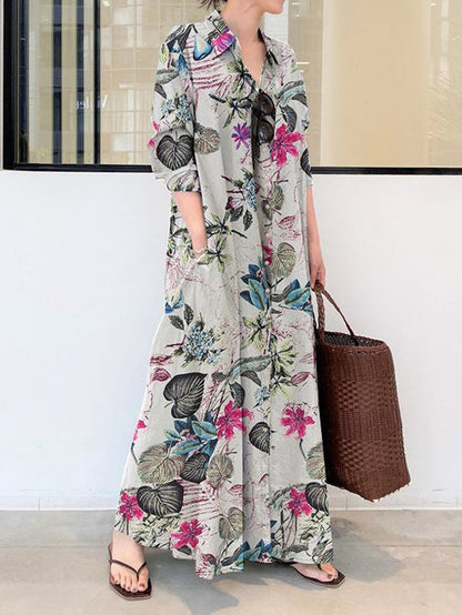 Gabriela · Vestido Camisero Estampado Tallas Grandes