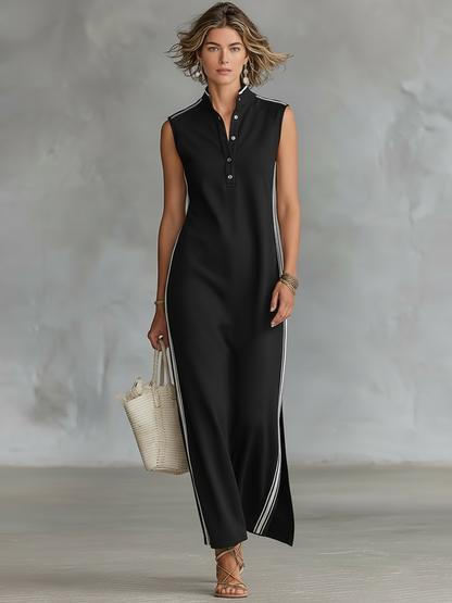 Luz · Vestido Maxi Cuello Henley