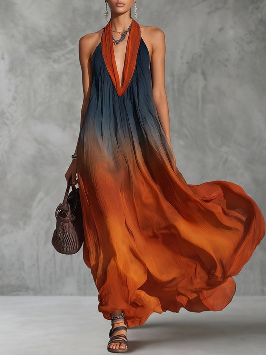 Teresa · Vestido Escote Profundo Plisado