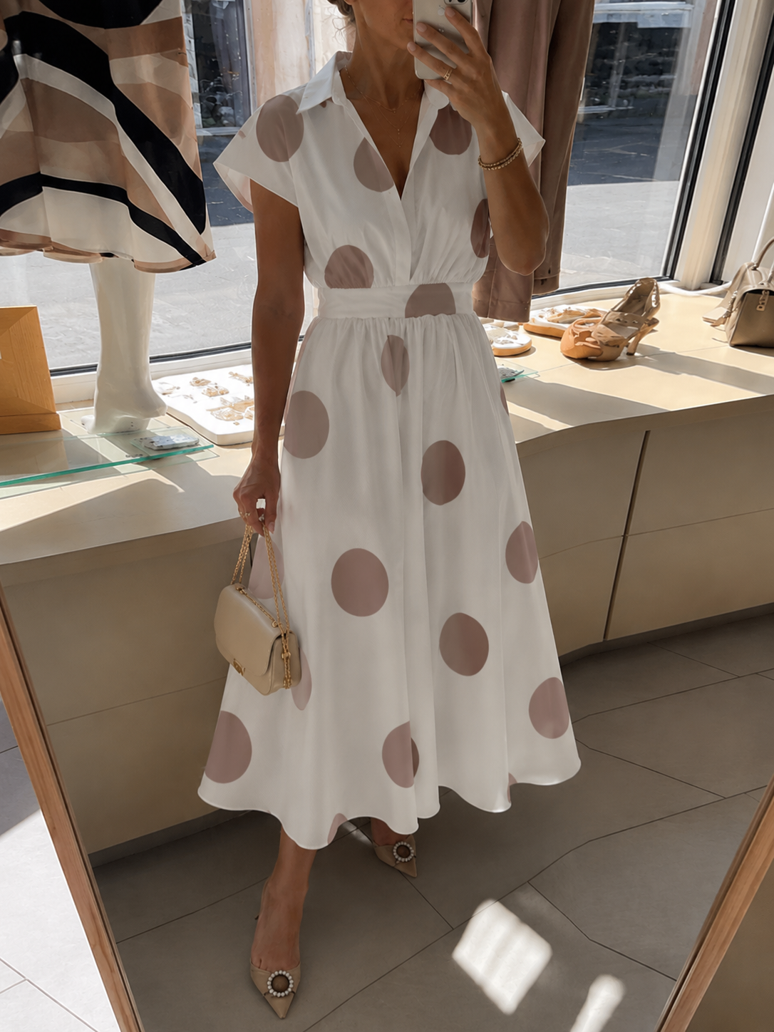 Luna · Vestido Maxi Lunares Escote V