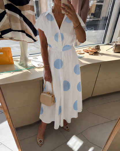Luna · Vestido Maxi Lunares Escote V