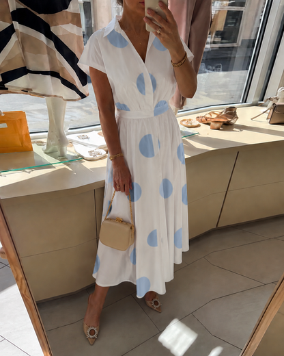 Luna · Vestido Maxi Lunares Escote V