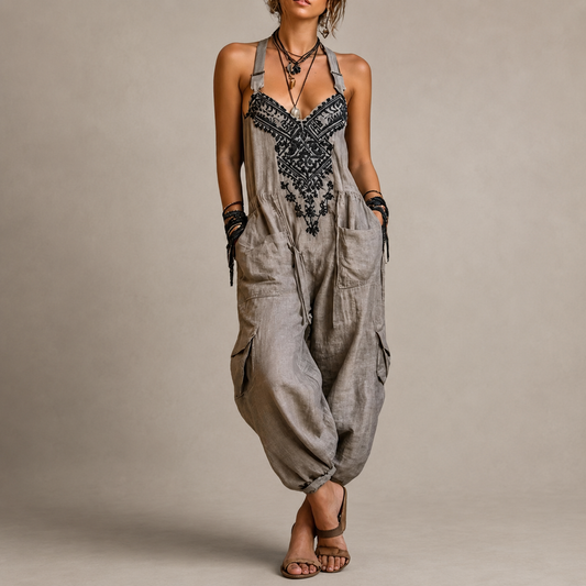 Astrid · Mono Boho Bordado con Bolsillos