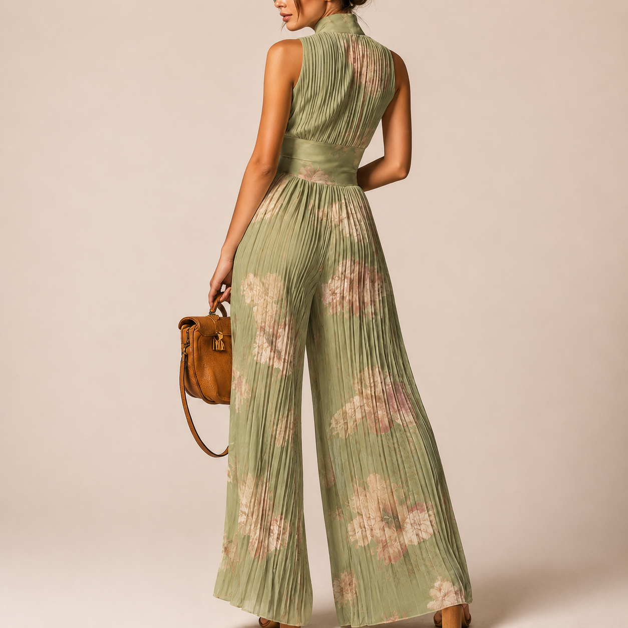 Valentina | Combinaison plissée vert sauge™