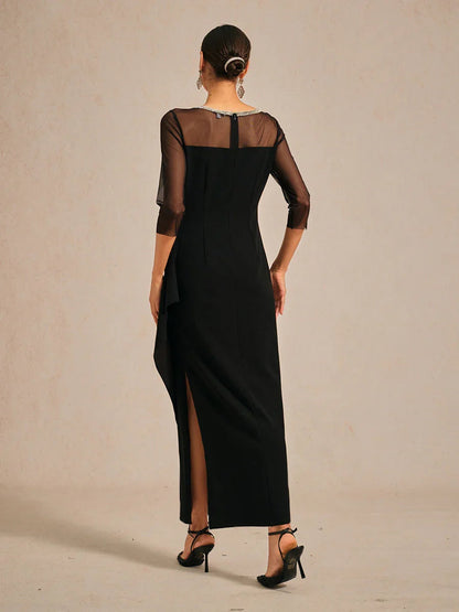 Vestido midi entallado con drapeado