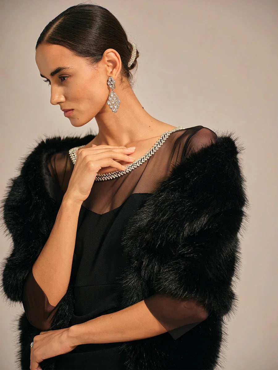 Vestido midi entallado con drapeado