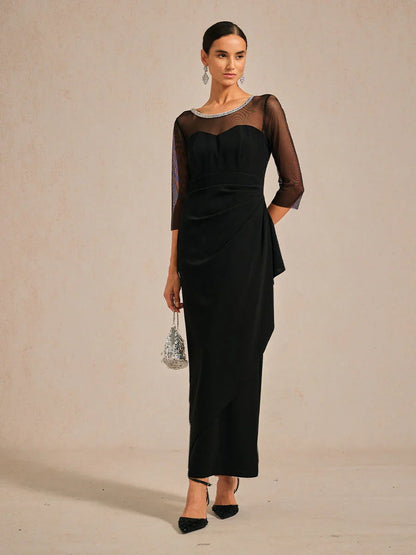 Vestido midi entallado con drapeado