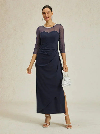 Vestido midi entallado con drapeado
