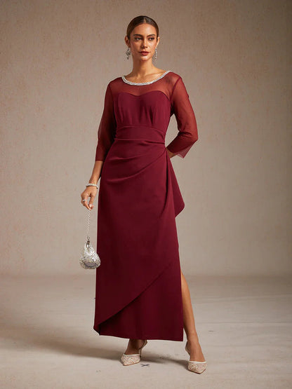 Vestido midi entallado con drapeado