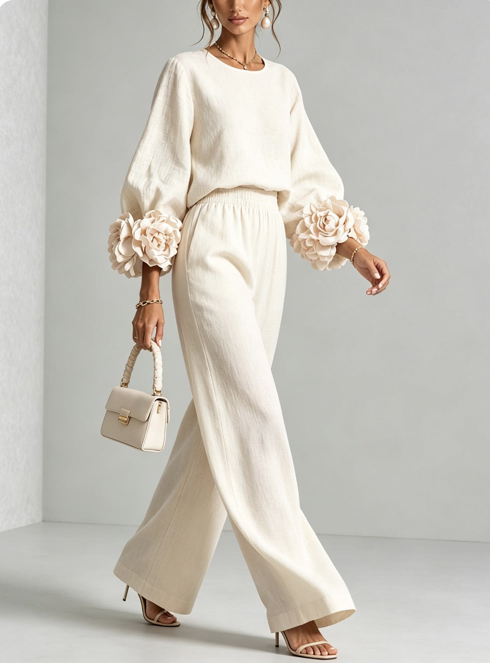 Andrea · Conjunto Dos Piezas Puños de Flores
