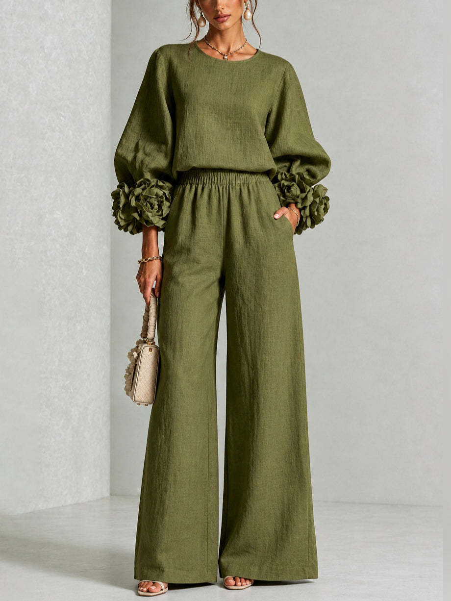 Andrea · Conjunto Dos Piezas Puños de Flores