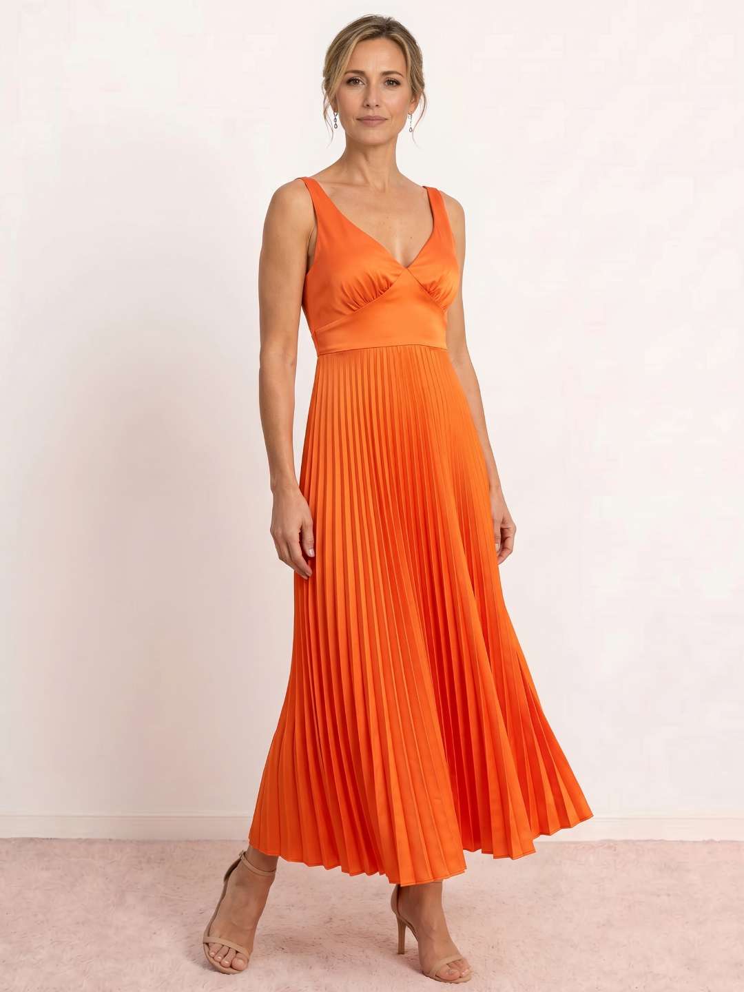 Vestido midi plisado vesta