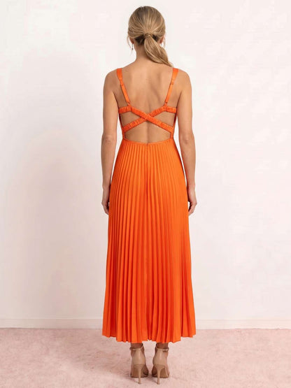 Vestido midi plisado vesta
