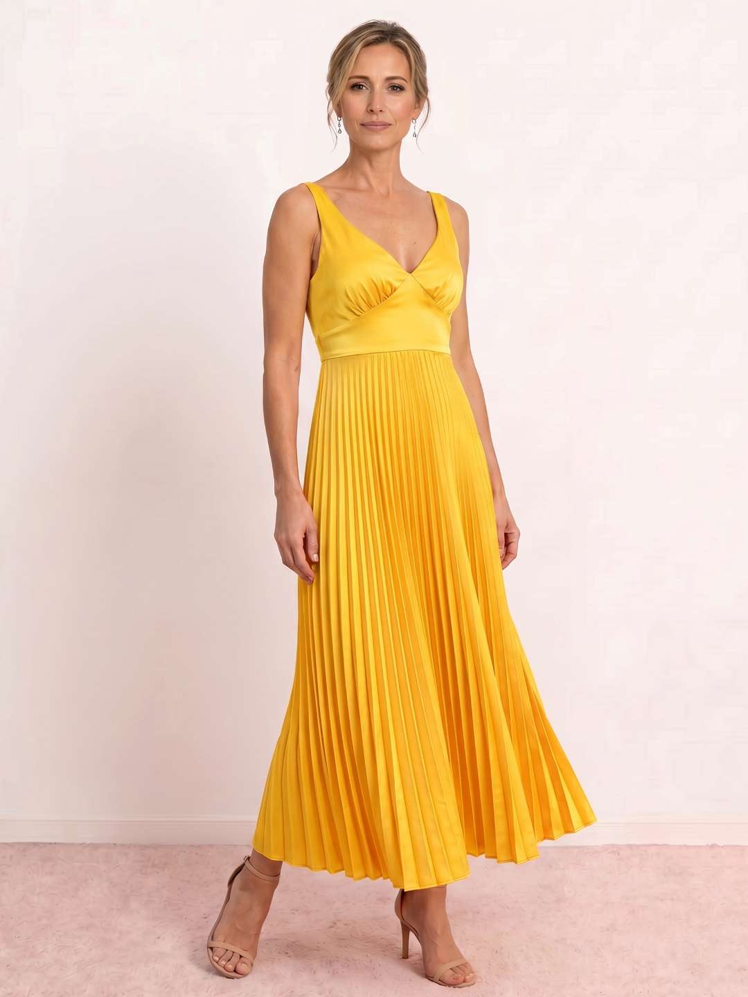 Vestido midi plisado vesta