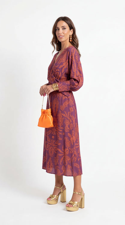 Isadora™ – Vestido Midi Elegante con Estampado de Encanto Atemporal