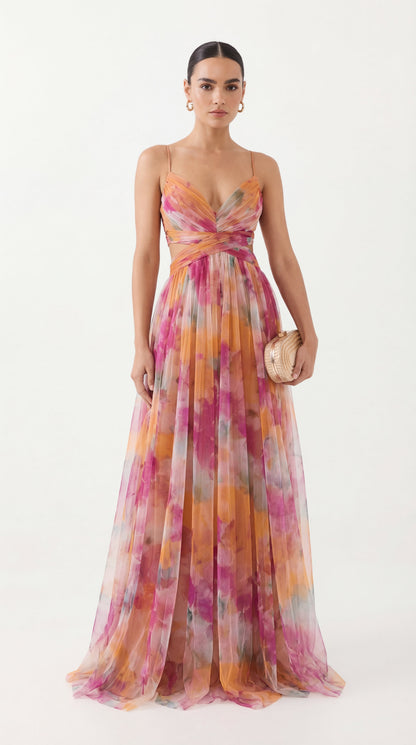 Giselle - vestido largo con estampado floral