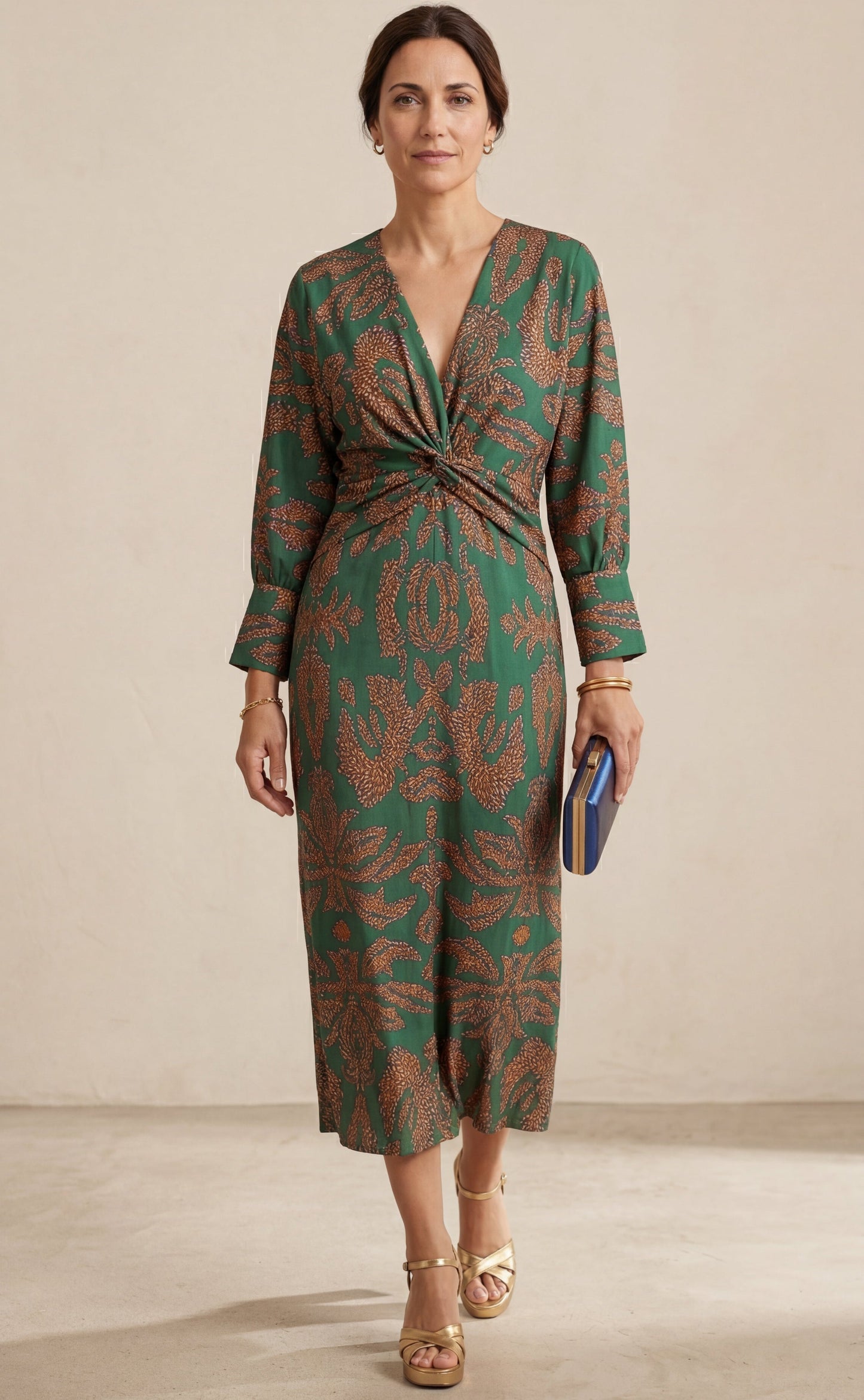 Isadora™ – Vestido Midi Elegante con Estampado de Encanto Atemporal