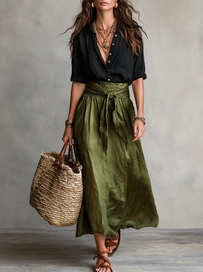 Marta · Vestido Maxi de Un Hombro Elegante y Fluido