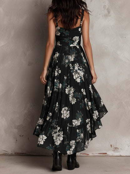 Vera · Vestido Maxi Boho Floral Asimétrico