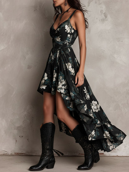 Vera · Vestido Maxi Boho Floral Asimétrico