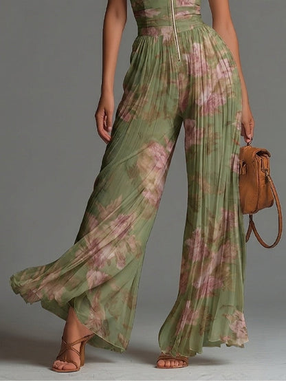 Cecilia · Mono Largo de Gasa con Estampado Floral