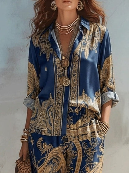 Valeria · Conjunto Camisa Barroca y Pantalón