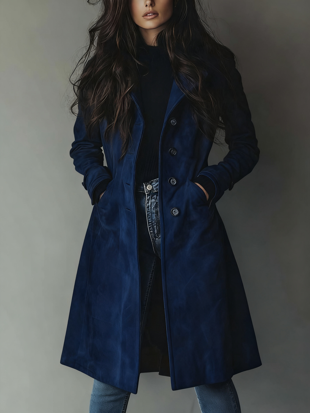 Abrigo trench de ante vintage”
