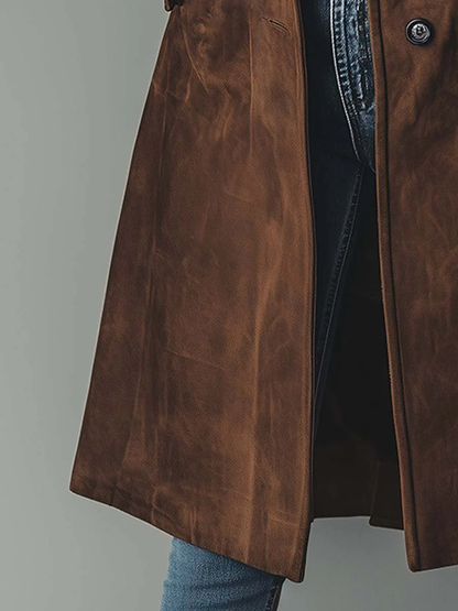 Abrigo trench de ante vintage”