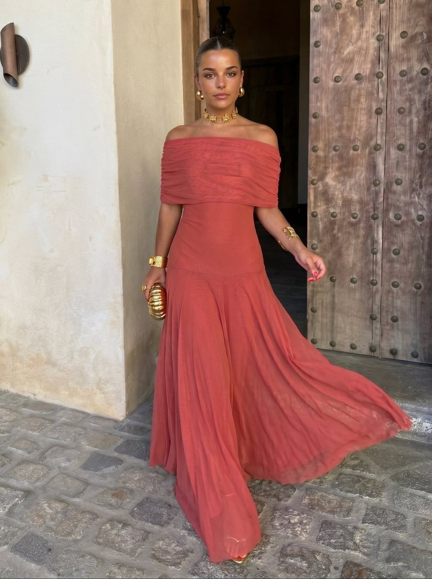 Vestido Toledo en Terracota