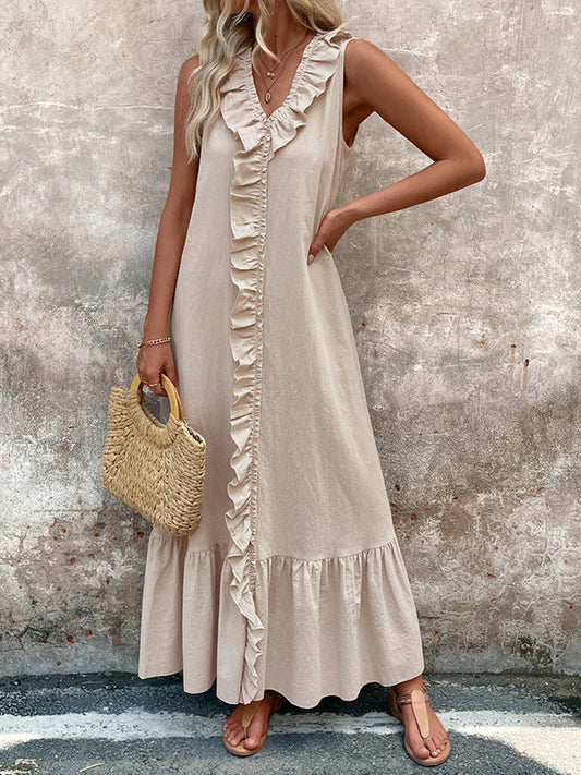 Celia · Vestido Plisado Volantes Tallas Grandes