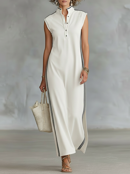 Luz · Vestido Maxi Cuello Henley