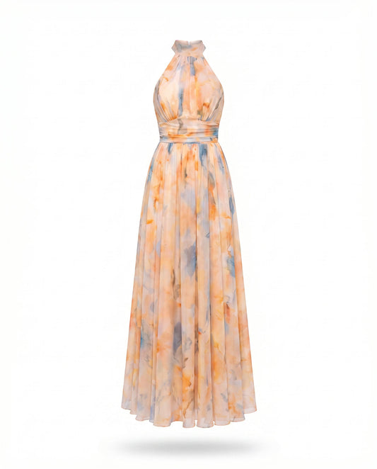 Valentina · Vestido Largo Halter Estampado