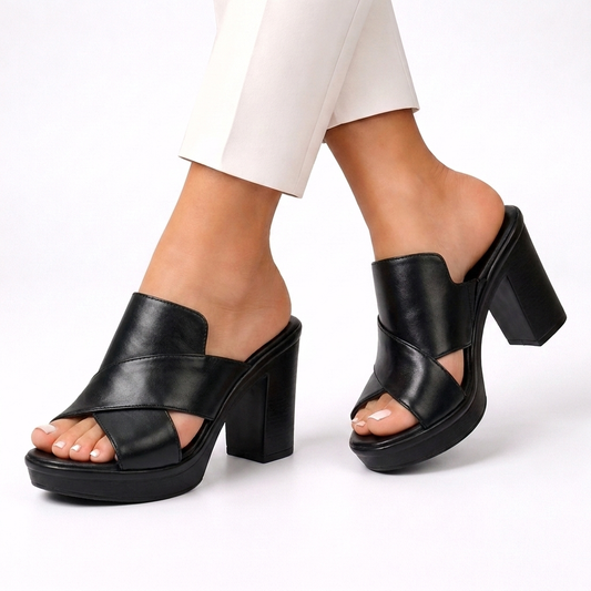 Darcy · Mules de Tacón Ancho